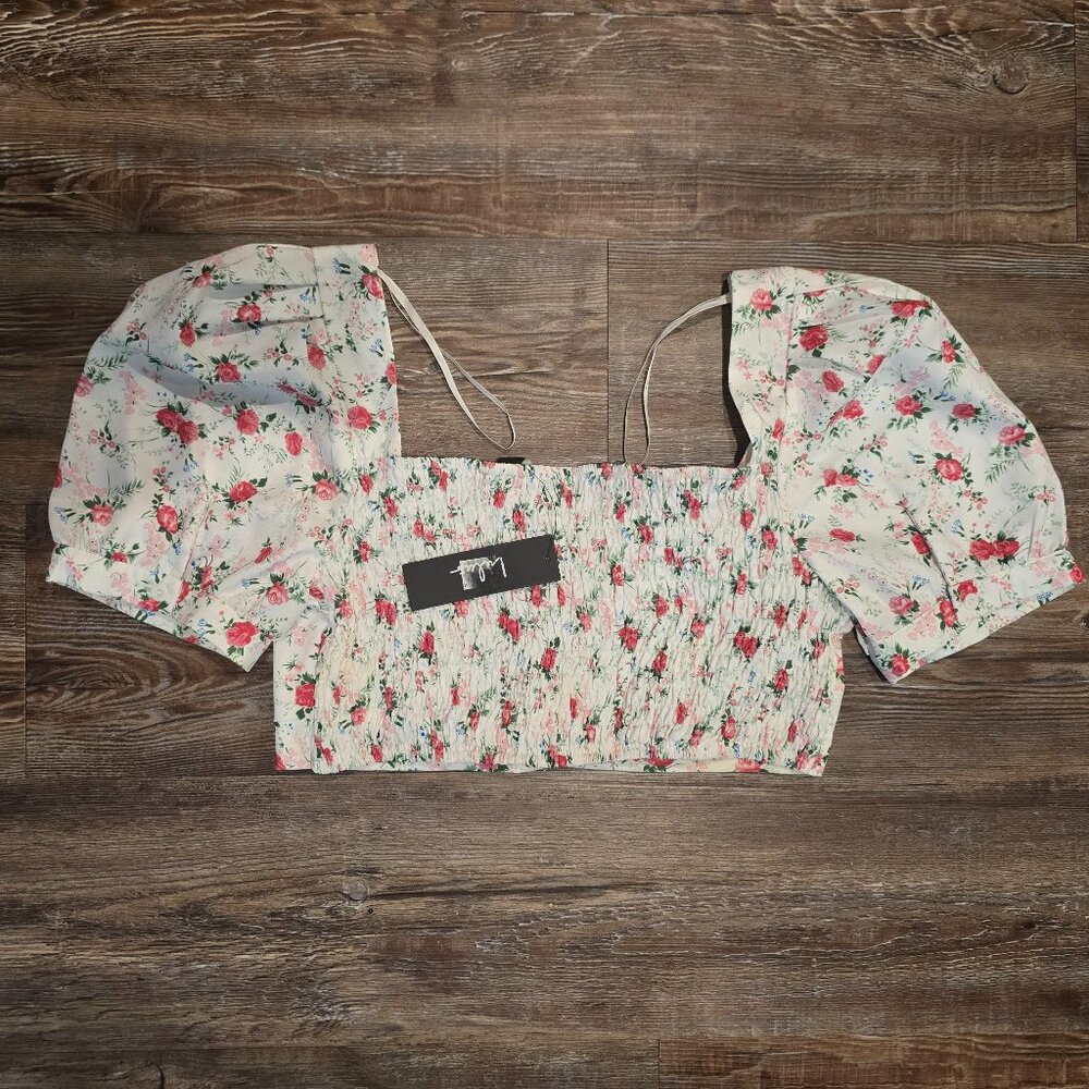 Lulus floral puff sleeve Top